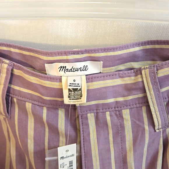 Madewell NWT Striped trouser. Purple and cream - Picture 2 of 4